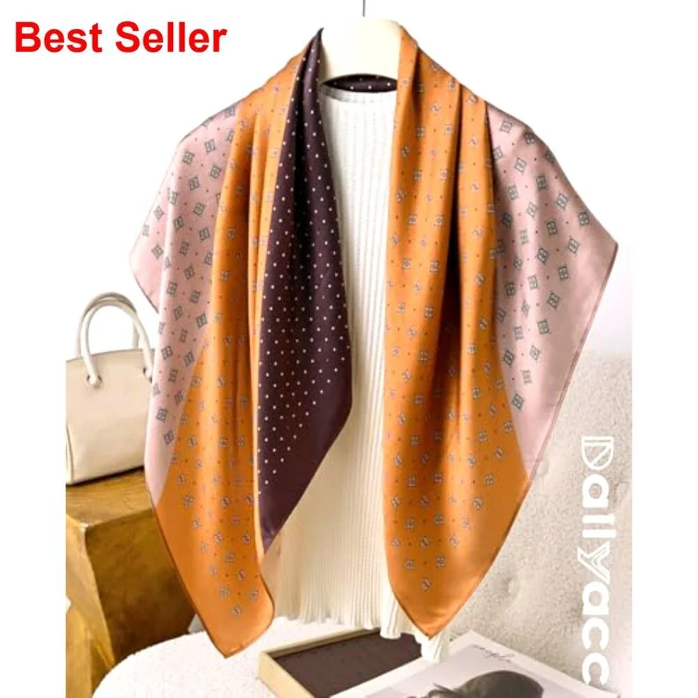 Lightweight Silk Satin Head Scarf for Women Fashion Accessory